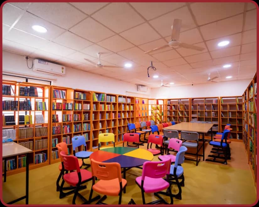 Our library is a quiet space Library facility at Orchids, The International School, New Braham Colony