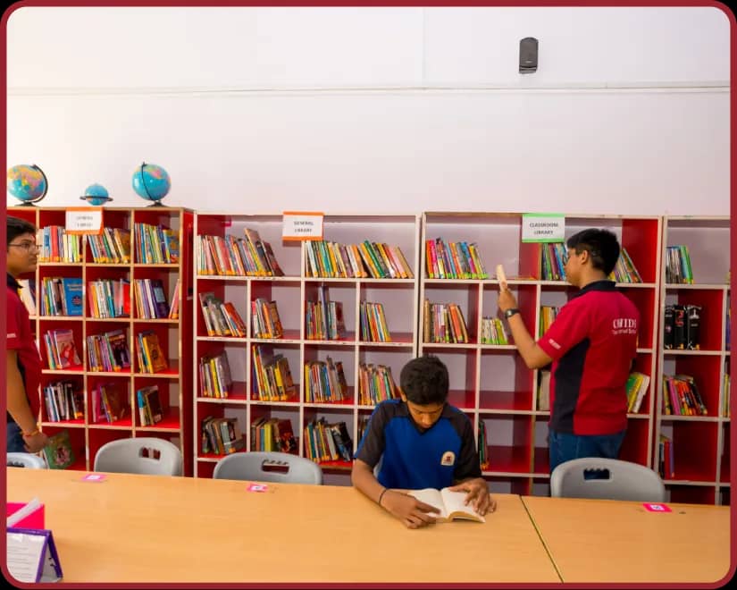 Discover knowledge in our library Library facility at Orchids, The International School, Thane