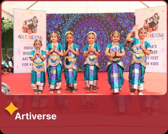 Students performing at Artiverse, hosted by Orchids International School, recognized as the best CBSE school.