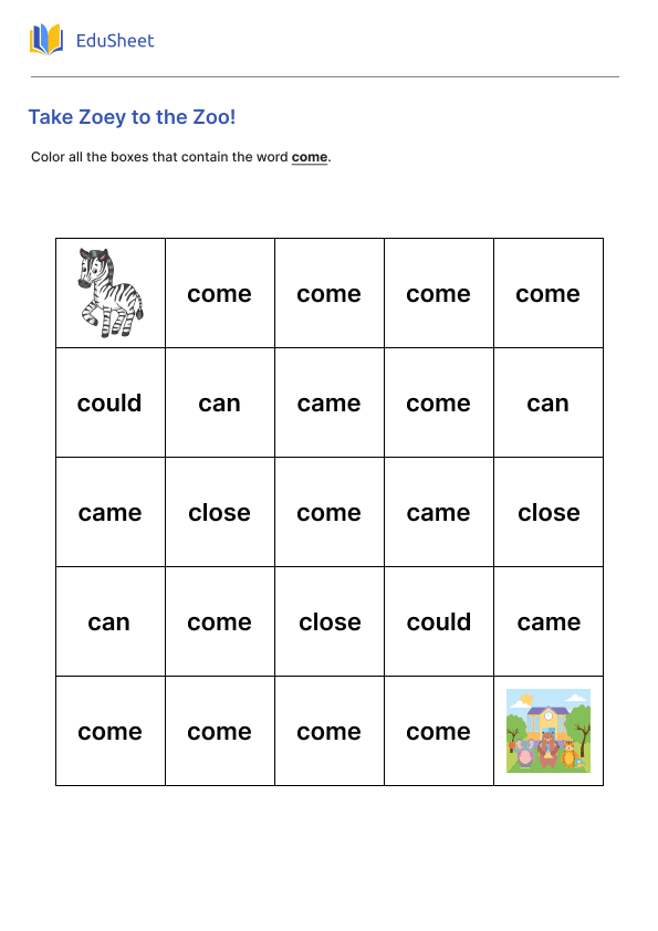 Sight Word Search