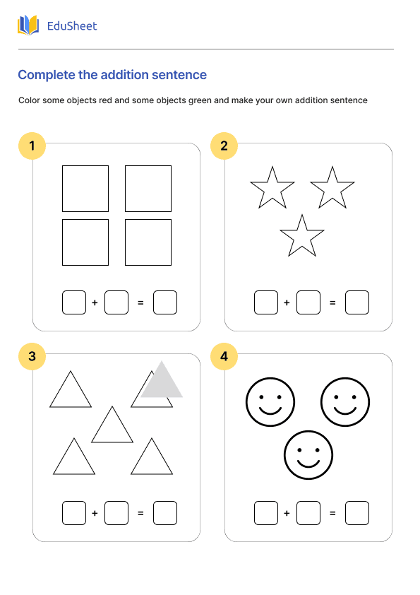 Complete the addition sentence