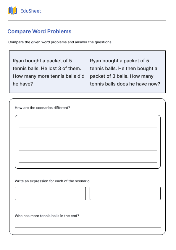 Compare Word Problems Part 3