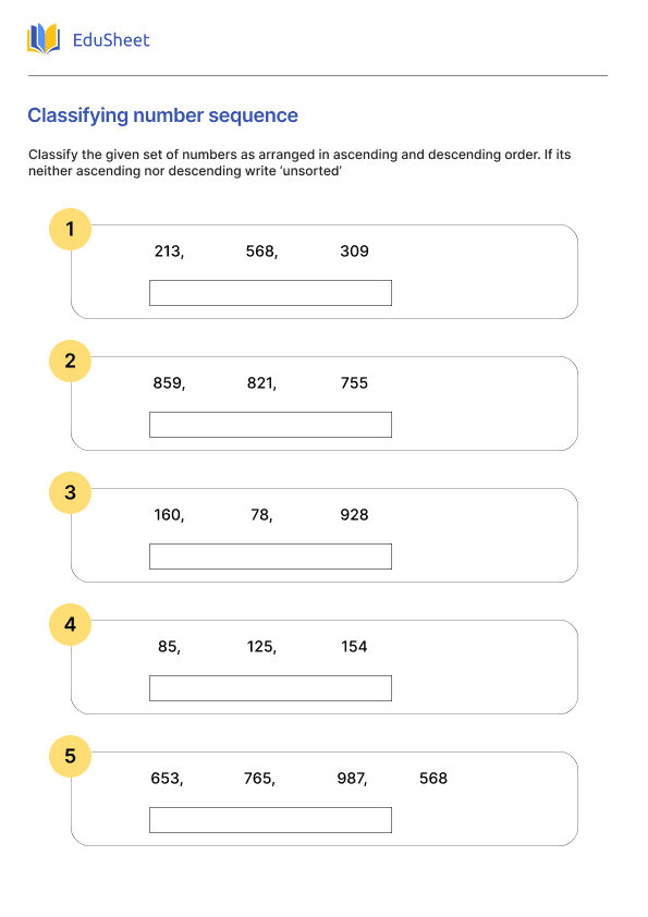 Classifying number sequence