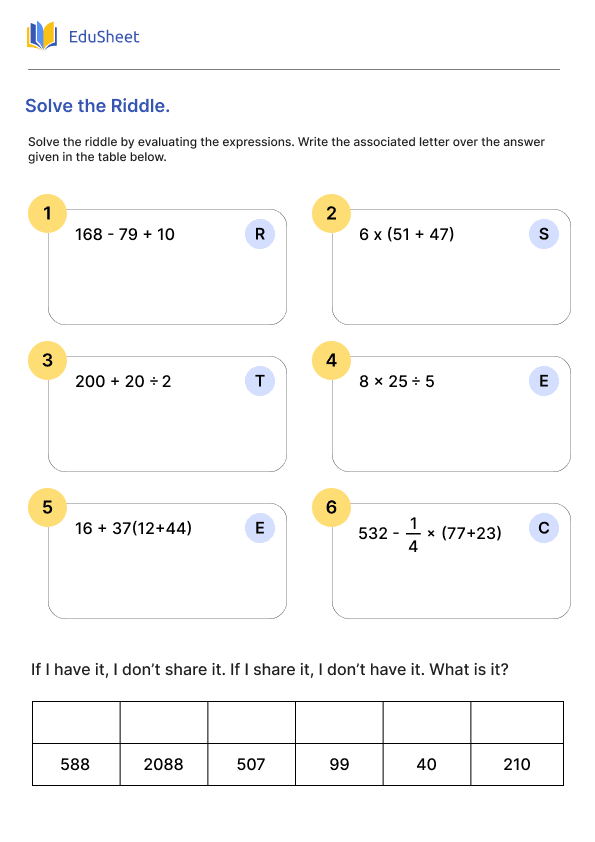 Solve the Riddle Part 2