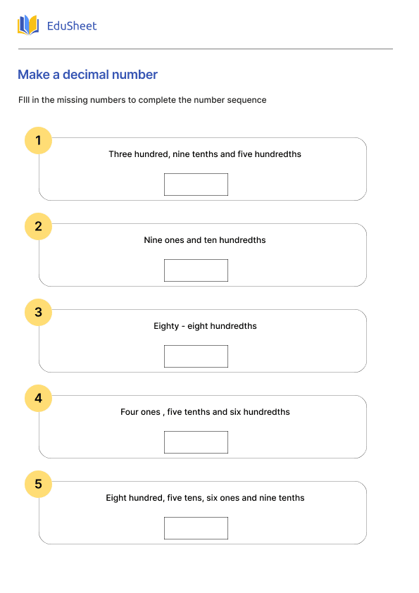 Make a decimal number