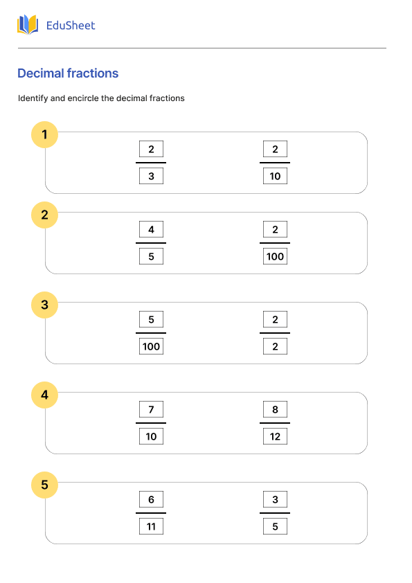 Decimal fractions 1