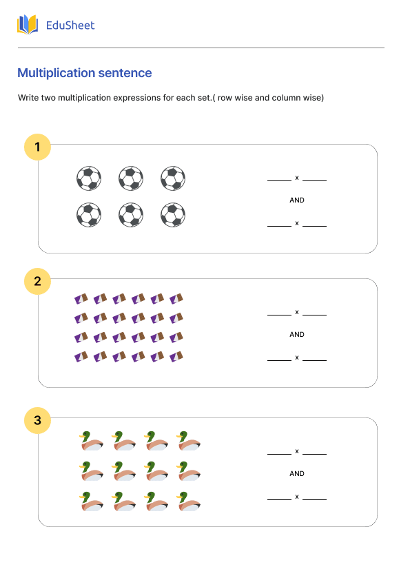 Multiplication sentence Part 1