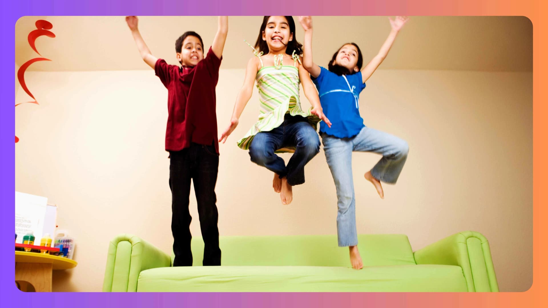 How to deal with a hyperactive child at home: Smart tips for parents Energetic children expressing movement at home in a safe, supportive environment