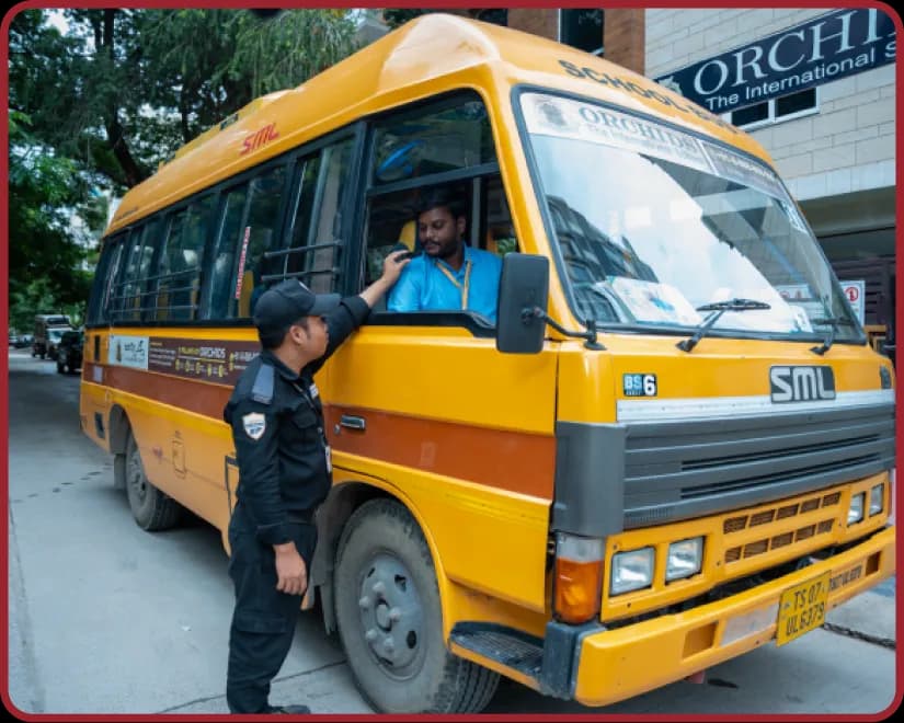 Safety and transport at Jubilee Hills Safe Campus & Transportation facility at Orchids, The International School, Jubilee Hills