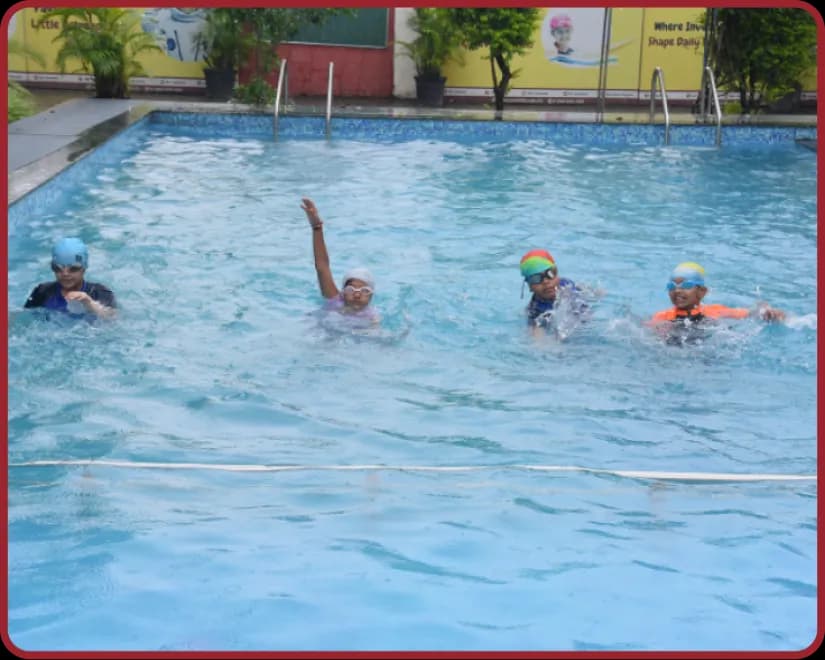 Building confidence in the water Swimming pool at Orchids, The International School, Jubilee Hills