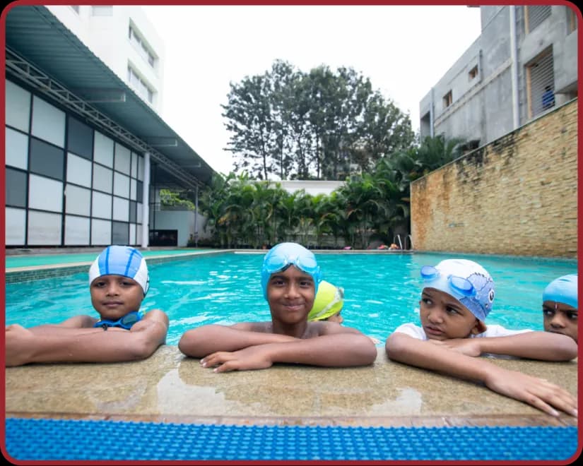 Swimming is a part of your learning Swimming pool at Orchids, The International School, Sahakar Nagar